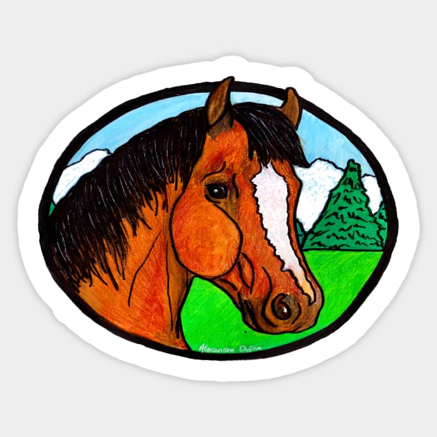 Bay horse Sticker by Shyflyer